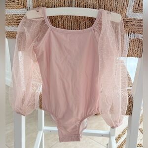 Caden Lane Blush Bodysuit with Sheer Sleeves